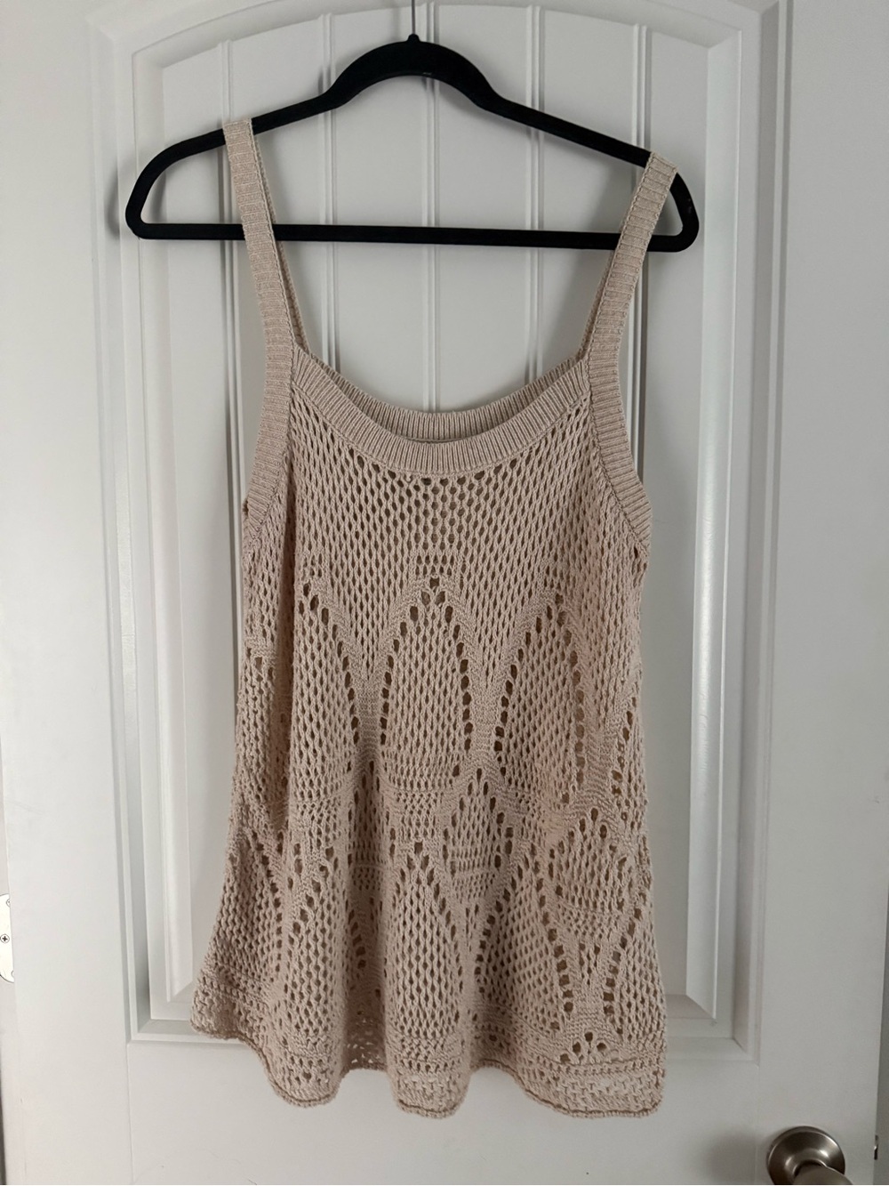 LC Lauren Conrad Beige Crochet Tank Top